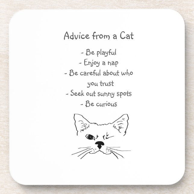 Posavasos Consejos del humor animal del gato enrollado (Frente)