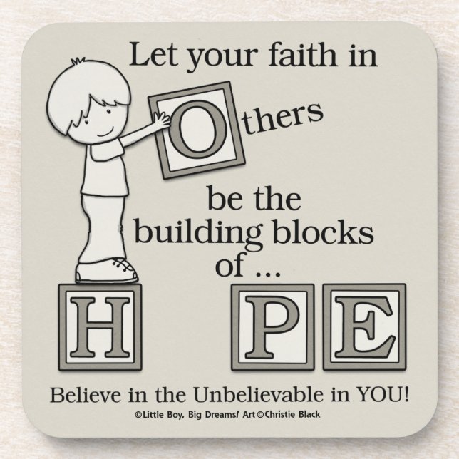 Posavasos Construcción de bloques de esperanza (Frente)