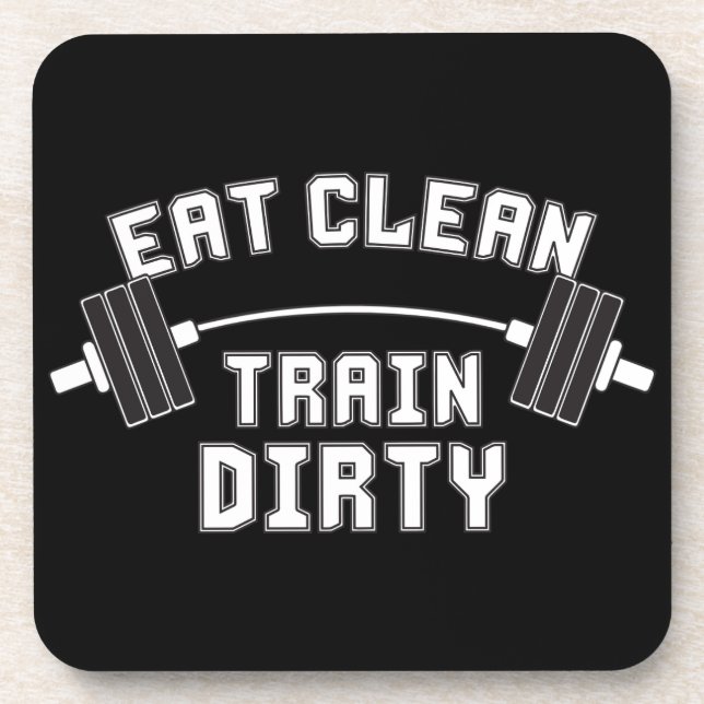 Posavasos Construcción de cuerpos - Comer sucio tren limpio (Frente)