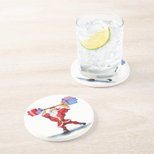 Posavasos Constructor de cuerpos Santa Claus con regalos de 