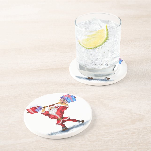 Posavasos Constructor de cuerpos Santa Claus con regalos de  (Lado)