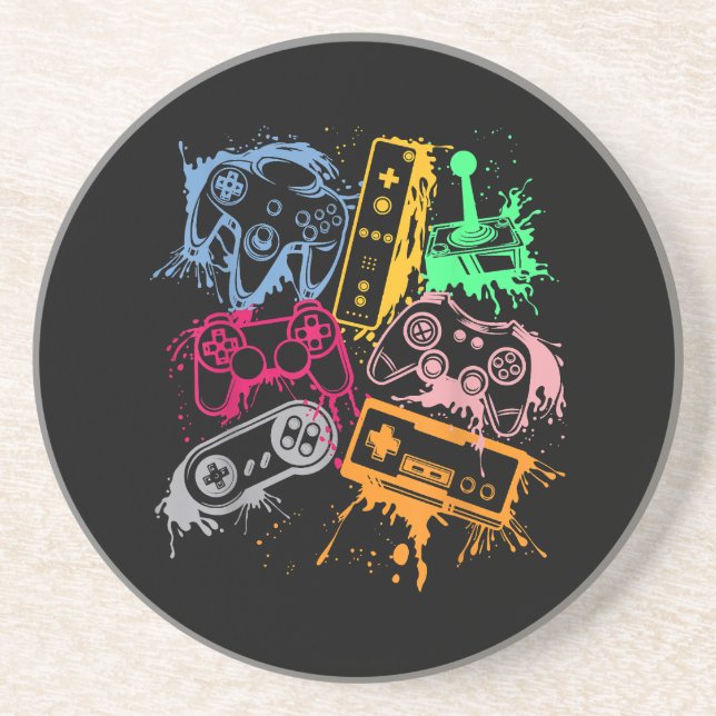 Posavasos Control de consola de videojuegos Arco retro 80 de (Frente)