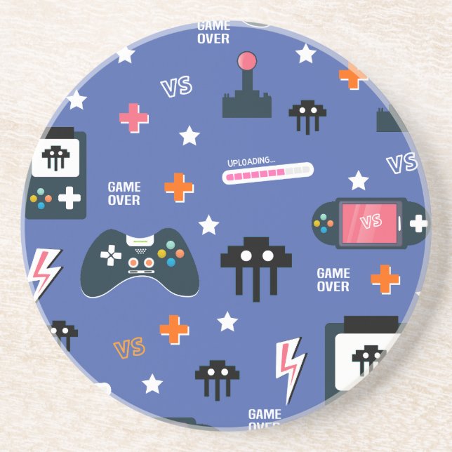Posavasos Control de videojuegos Fiesta Gamer de patrones (Frente)