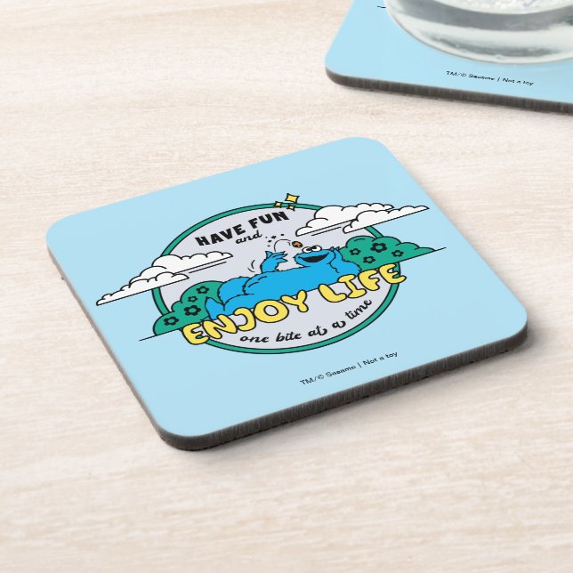 Posavasos Cookie Monster | Disfrutar de la vida de una vez (Lado Izquierdo)