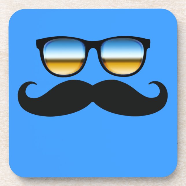 Posavasos Cool Mustache under Shades (Frente)
