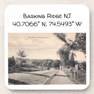 Posavasos Coordenada del Mapa NJ de Basking Ridge 1906 Estil