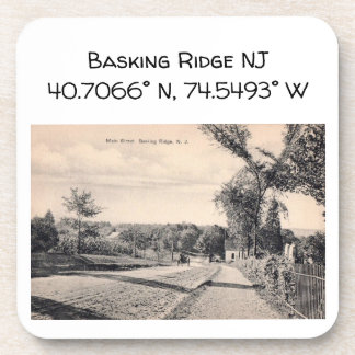 Posavasos Coordenada del Mapa NJ de Basking Ridge 1906 Estil