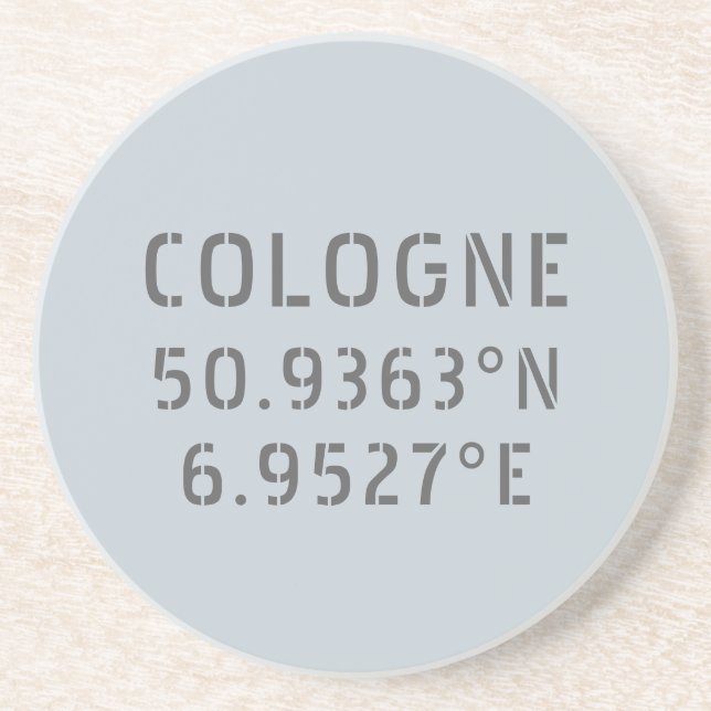 Posavasos Coordenadas de longitud de la Latitude de Colonia (Frente)