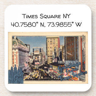 Posavasos Coordenadas de mapa de New York Times Square con e