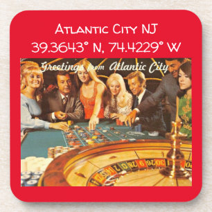 Posavasos Coordenadas del mapa de NJ de la ciudad atlántica 