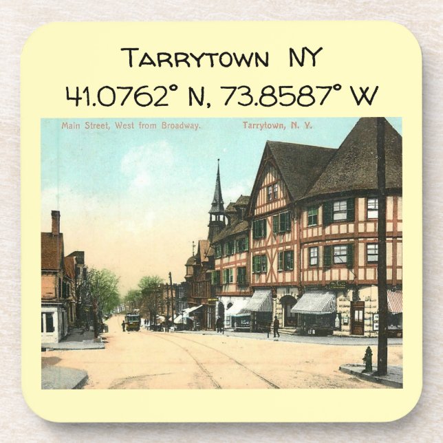 Posavasos Coordenadas del mapa de NY de Tarrytown con estilo (Frente)