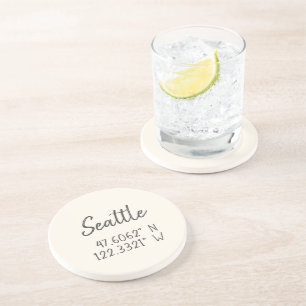 Posavasos Coordenadas GPS de Seattle Longitud Latitud P