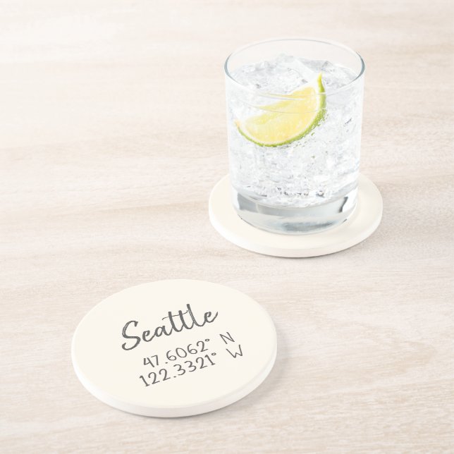 Posavasos Coordenadas GPS de Seattle Longitud Latitud      P (Lado)