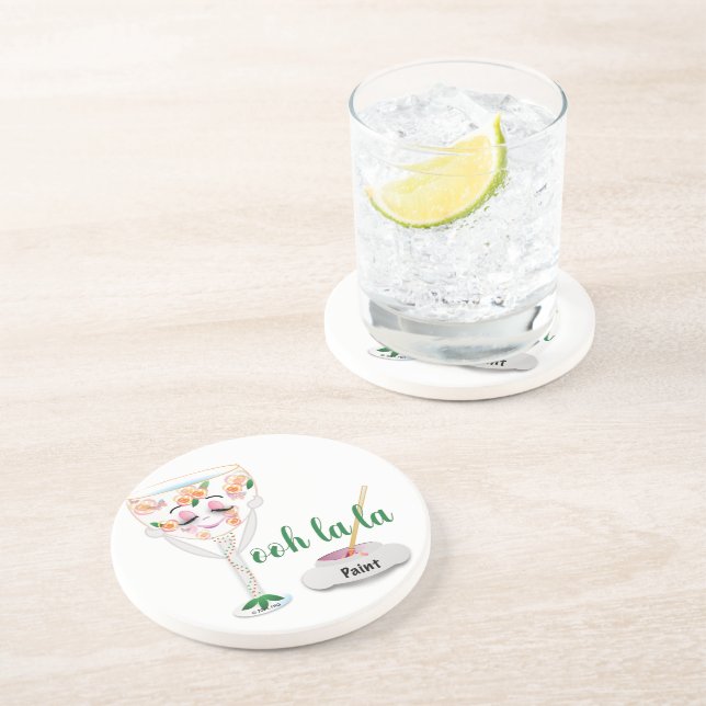 Posavasos Copa de vino con personalidad (Lado)
