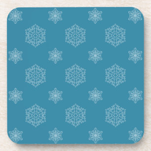 Posavasos Copas azules con copos de nieve