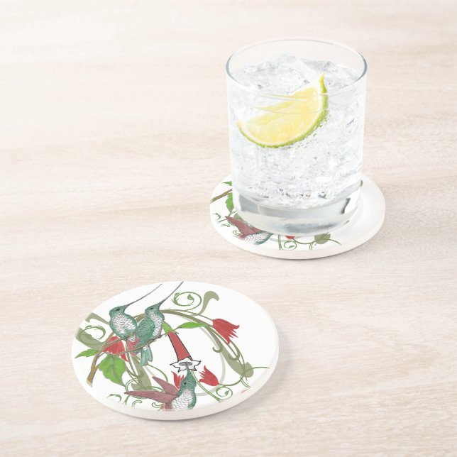 Posavasos Copas de aves Hummingbirds Vintage (Lado)