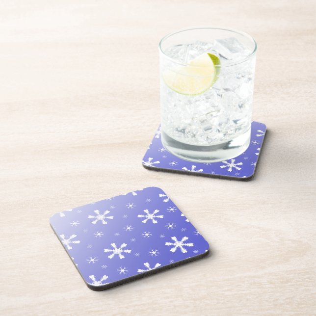 Posavasos Copas de nieve azules (Lado Derecho)