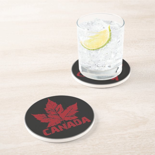 Posavasos Copas de recuerdo de Canadá Retro Canadá (Lado)