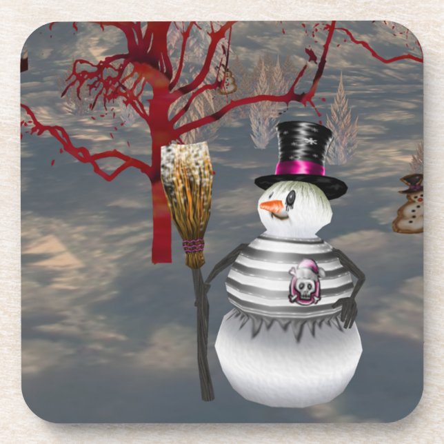 Posavasos Copas de Snowman gótica (Frente)