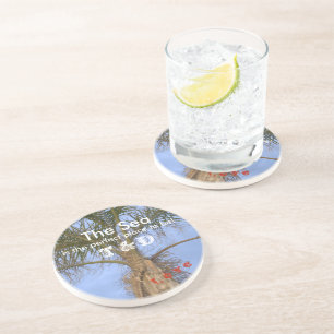 Posavasos Copas Monogramadas para bebidas de árbol de palmas