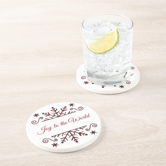 Posavasos Copo de nieve a cuadros (Lado)