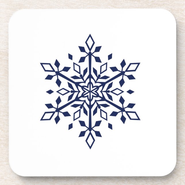 Posavasos Copo de nieve azul en la montaña dura de plástico (Frente)