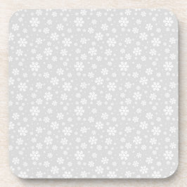 Posavasos Copo de nieve blancos sobre patrón de invierno pla
