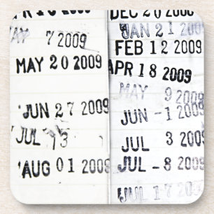 Posavasos Copos de estampado de fecha de biblioteca