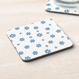 Posavasos Copos de nieve (azul y negro)