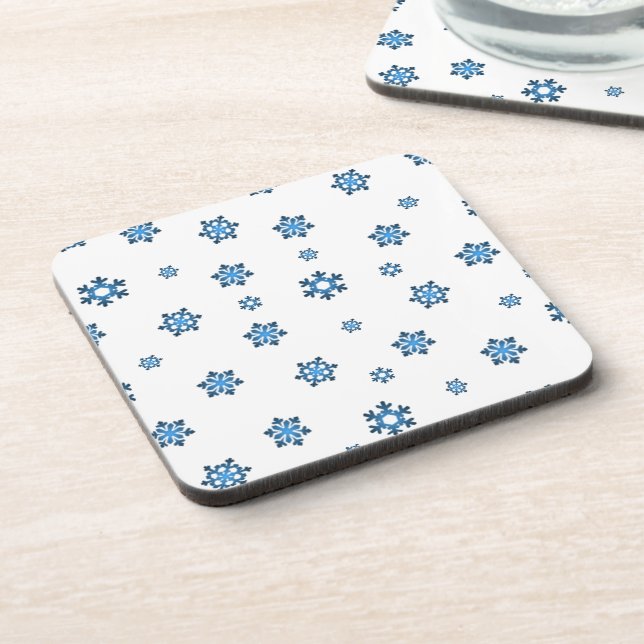 Posavasos Copos de nieve (azul y negro) (Lado Izquierdo)