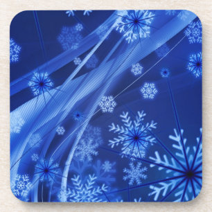 Posavasos Copos de nieve azules