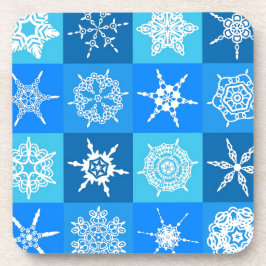 Posavasos Copos de nieve azules
