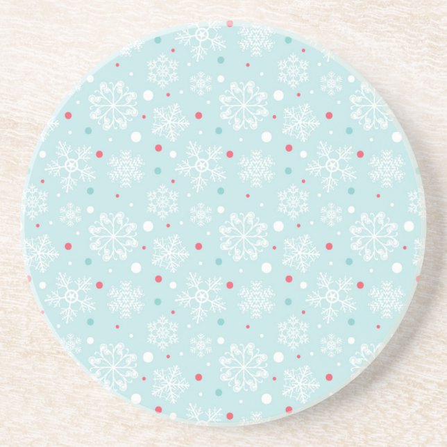 Posavasos Copos de nieve de invierno (Frente)