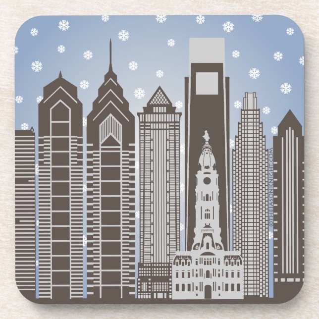 Posavasos Copos de nieve de Philly (Frente)