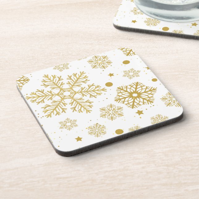 Posavasos Copos de nieve dorados (Lado Izquierdo)