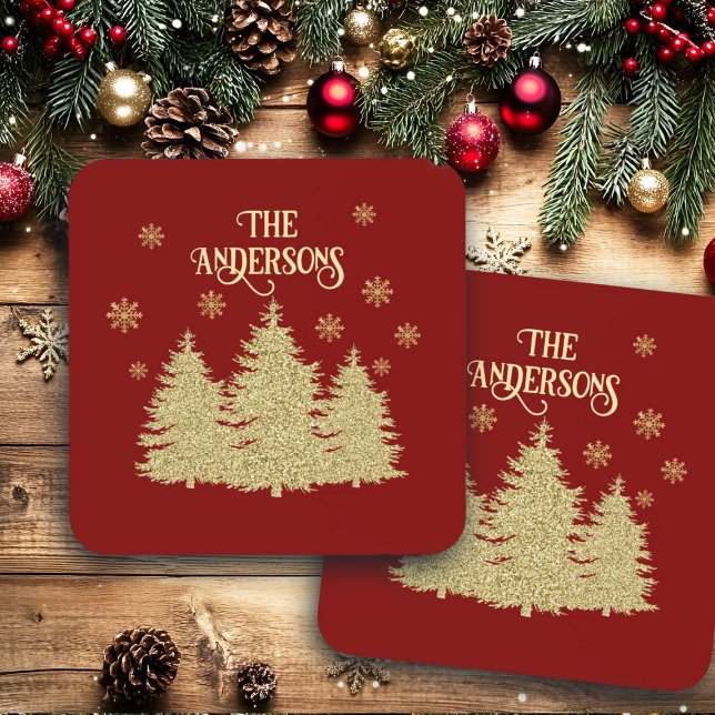 Posavasos Copos de nieve dorados de pino (Subido por el creador)