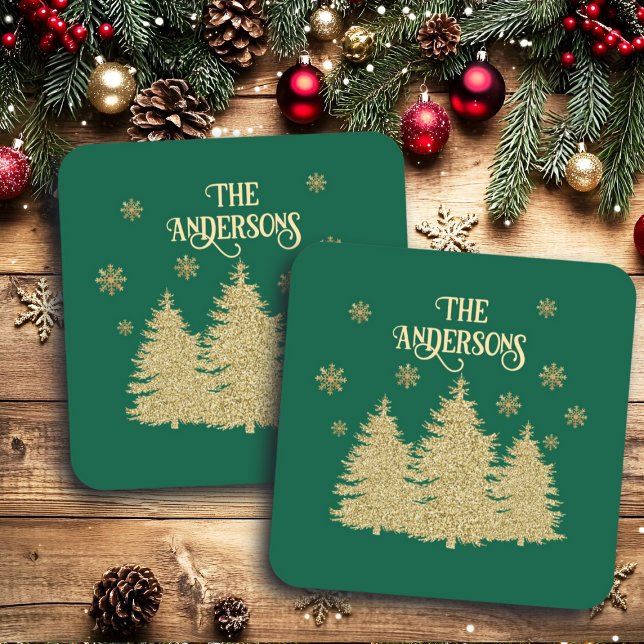 Posavasos Copos de nieve dorados de pino (Subido por el creador)