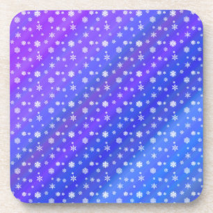 Posavasos Copos de nieve en azul