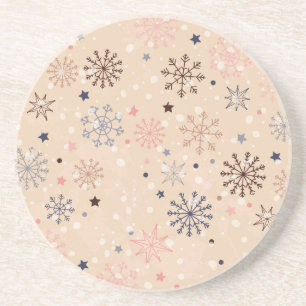 Posavasos Copos de nieve neutrales de invierno