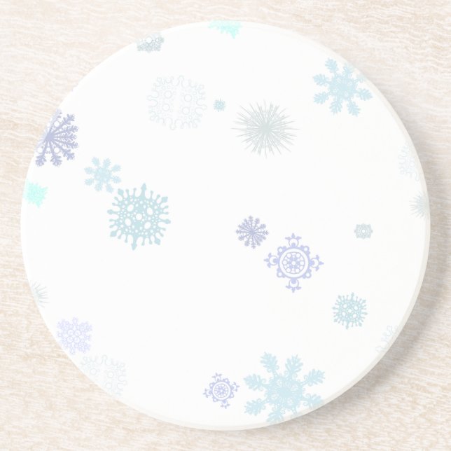 Posavasos Copos de nieve pálidos (Frente)