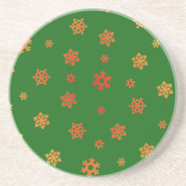 Posavasos Copos de nieve (rojo y oro) [patrón de Navidades]