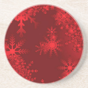 Posavasos Copos de nieve rojos