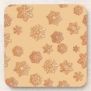 Posavasos Copper 3-d snowflakes on a copper background