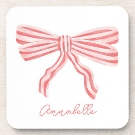 Posavasos Coquette Pink Striw Bow