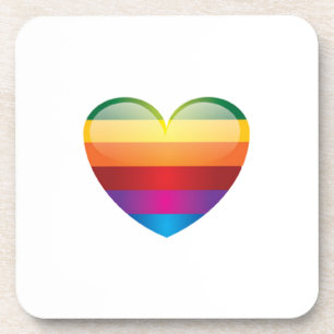 Posavasos Corazón arcoiris