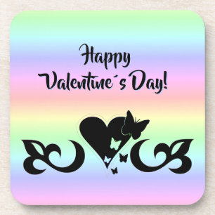 Posavasos Corazón con mariposa y lirio