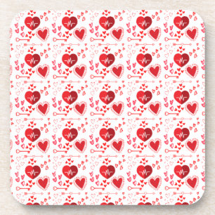 Posavasos Corazón de amor rojo