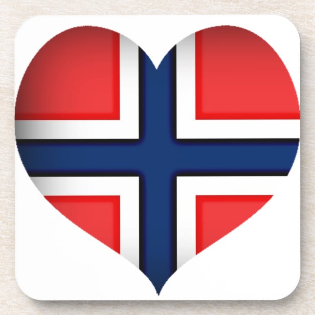 Posavasos Corazón de bandera de Noruega (Frente)