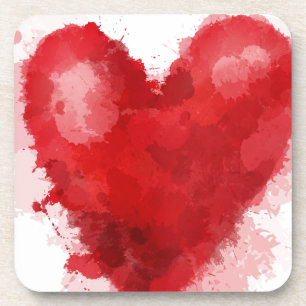 Posavasos Corazón de color rojo gótico chica valentina
