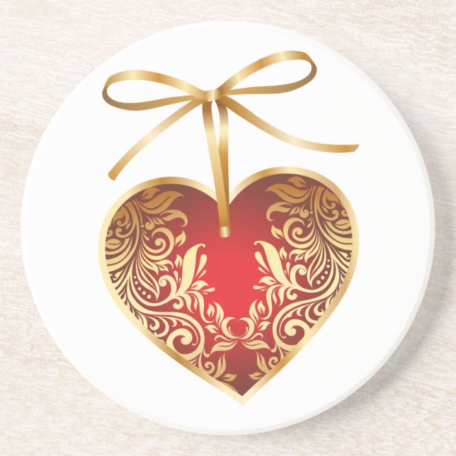 Posavasos Corazón de filigrana de oro (Frente)